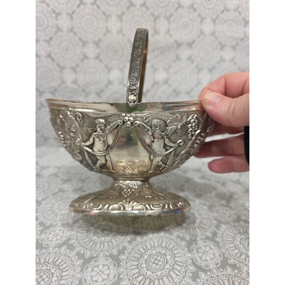 Vintage‎ Corbelle & Co Silverplate Goldwash Handled Basket Dish Opulance 60's - Picture 4 of 7